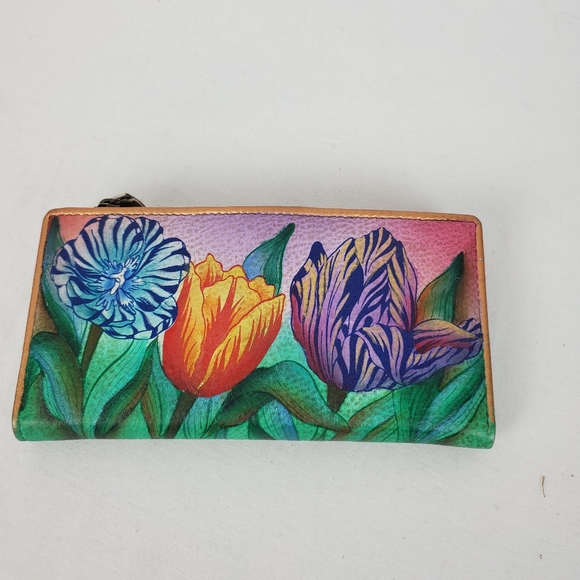 Anuschka Handbags - Sold! Anuschka "TURKISH TULIPS" Wallet 7"Wx'4."H